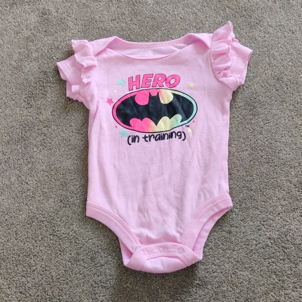 Baby Hero in Training: Pink Batman Onesie (3-6 Months)
